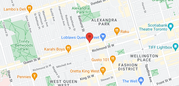 map of 576 QUEEN  ST W